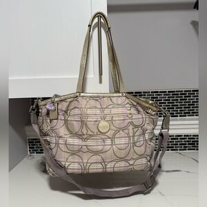 Coach Tartan Plaid Signature Diaper Bag Tote